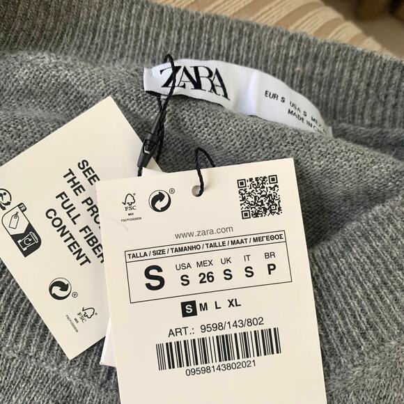 Zara MULTI-POSITIONAL WOOL BLEND KNIT SWEATER in Gray - Picture 8 of 9